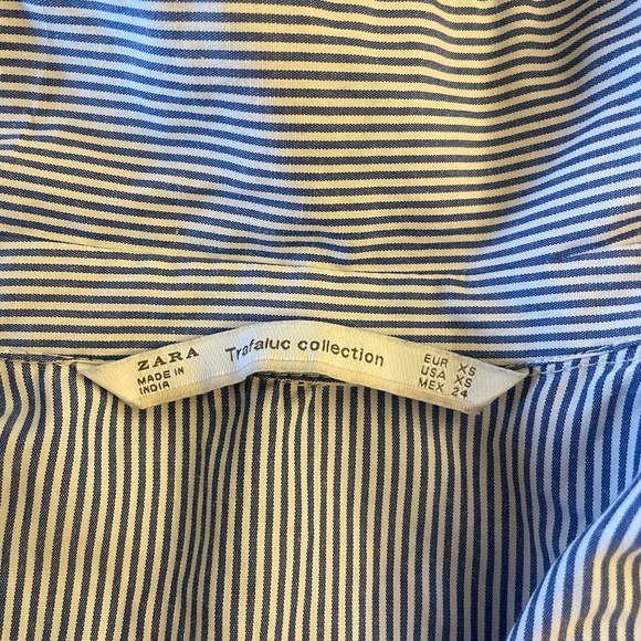 Zara Pinstriped Wrap Top - Picture 6 of 7